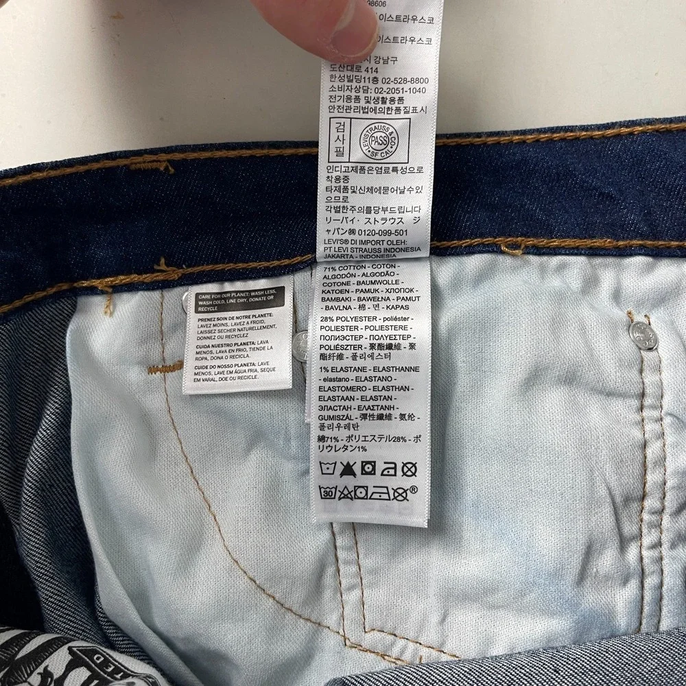 Levis 511 Jeans Mens 36x32 Blue Slim Fit Dark Wash Denim Grunge Skater Preppy